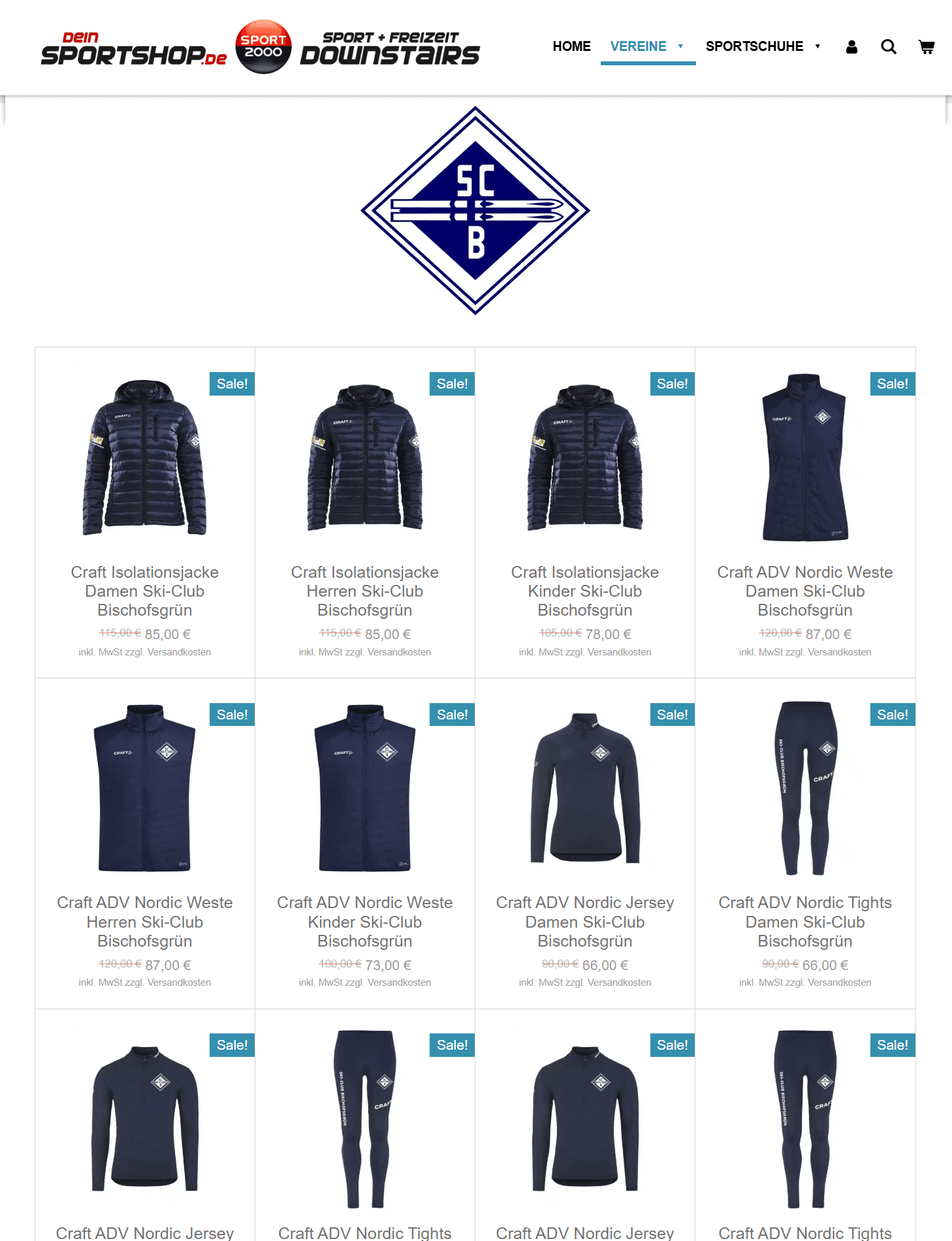 Vereinsshop bei Downstairs